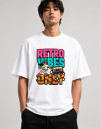 Retro Vibes Only Roller Skate Graphic T-Shirt 80s Aesthetic - White