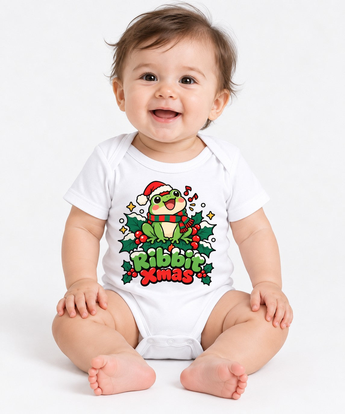 Ribbit Xmas Frog - White