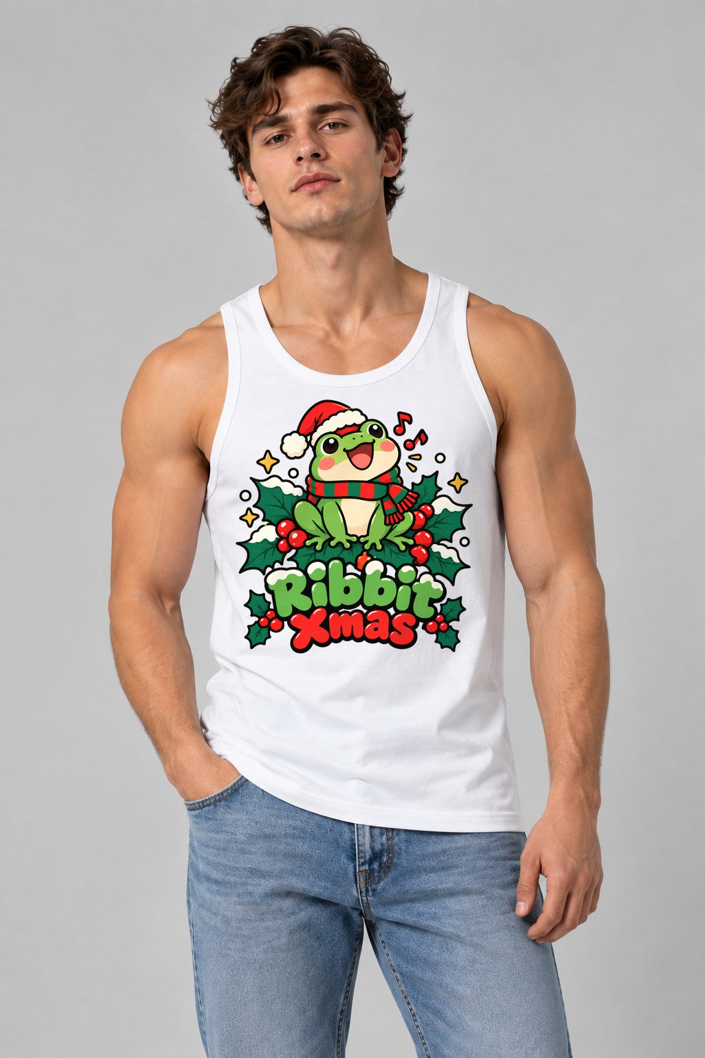 Ribbit Xmas Frog - White