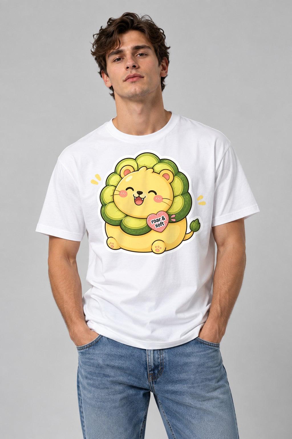 Roar And Soft Lion - White