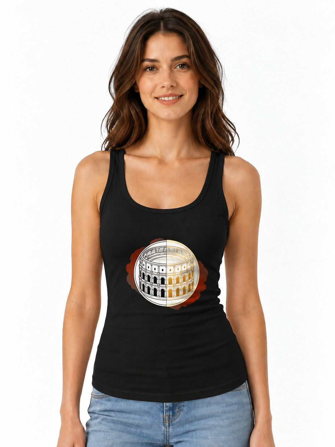Roman Colosseum Sketch - Black