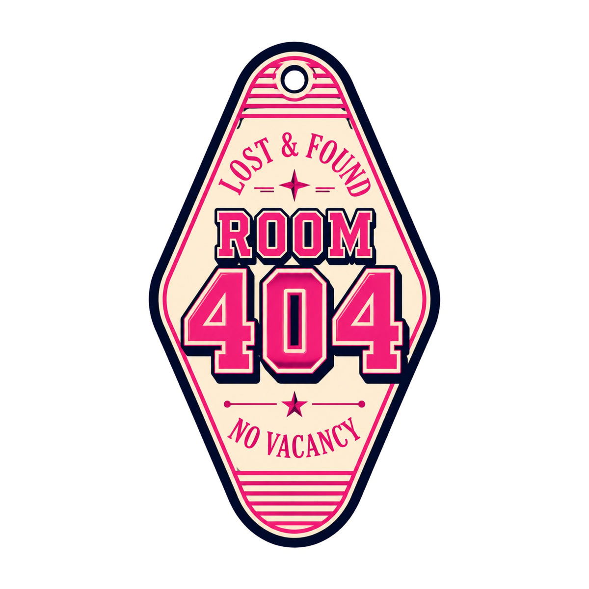 Room 404 Lost & Found Vintage Hotel Key Tag Retro Motel Tee