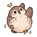 Round Fluffy Owl