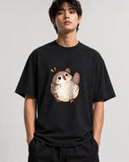 Round Fluffy Owl - Black