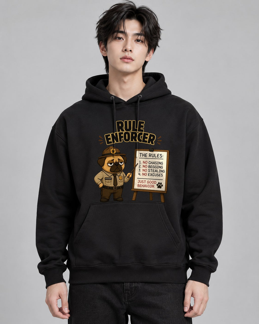 Rule Enforcer Police Officer Funny G - Black