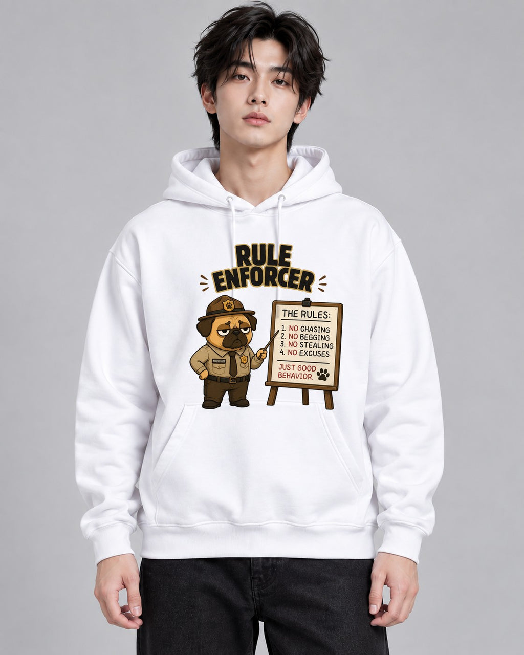 Rule Enforcer Police Officer Funny G - White