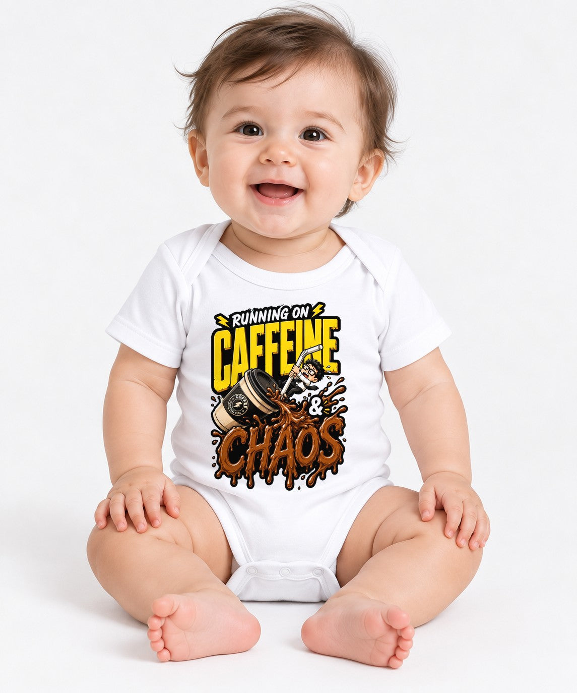 Running On Caffeine And Chaos - White