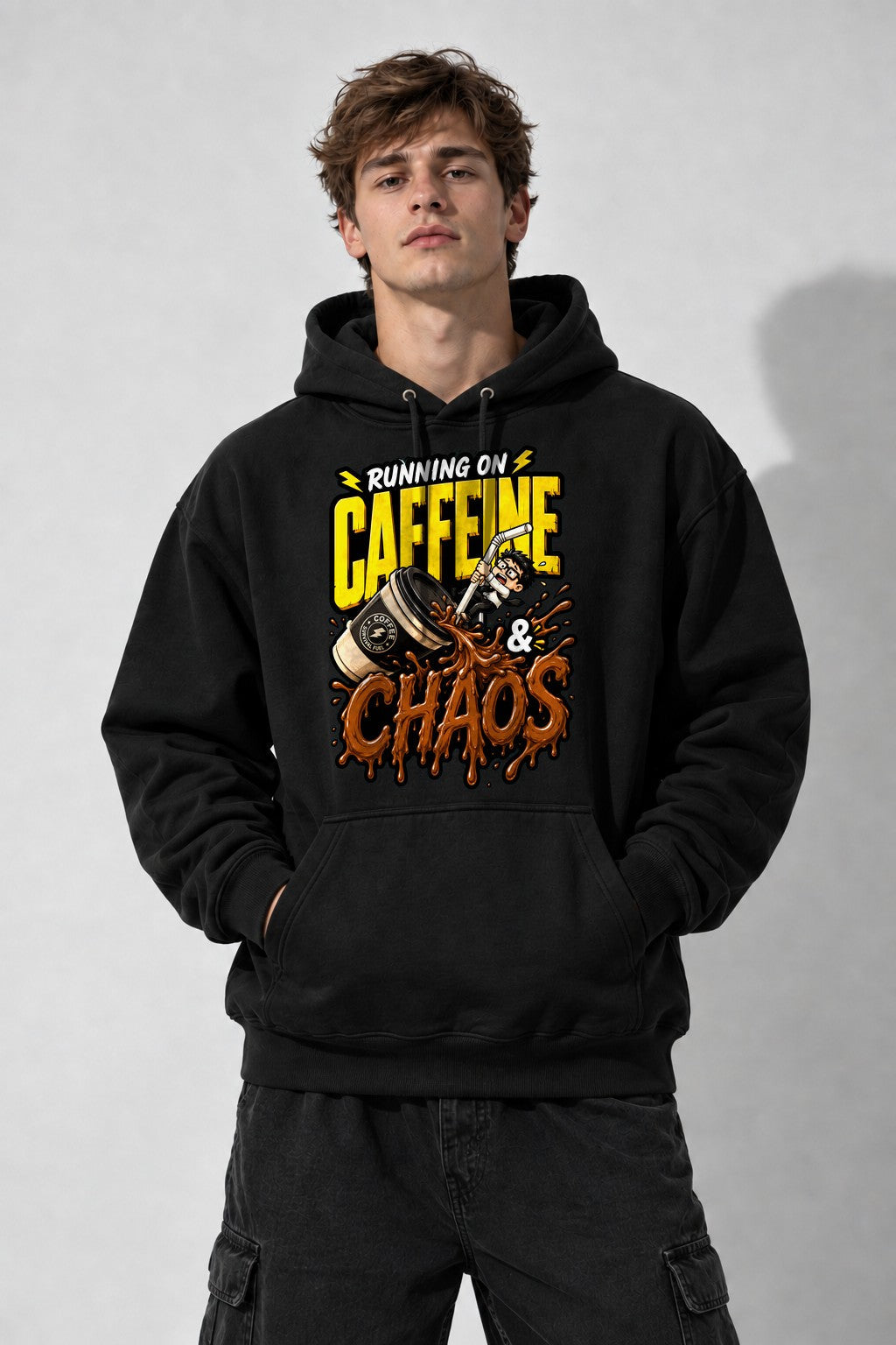 Running On Caffeine And Chaos - Black