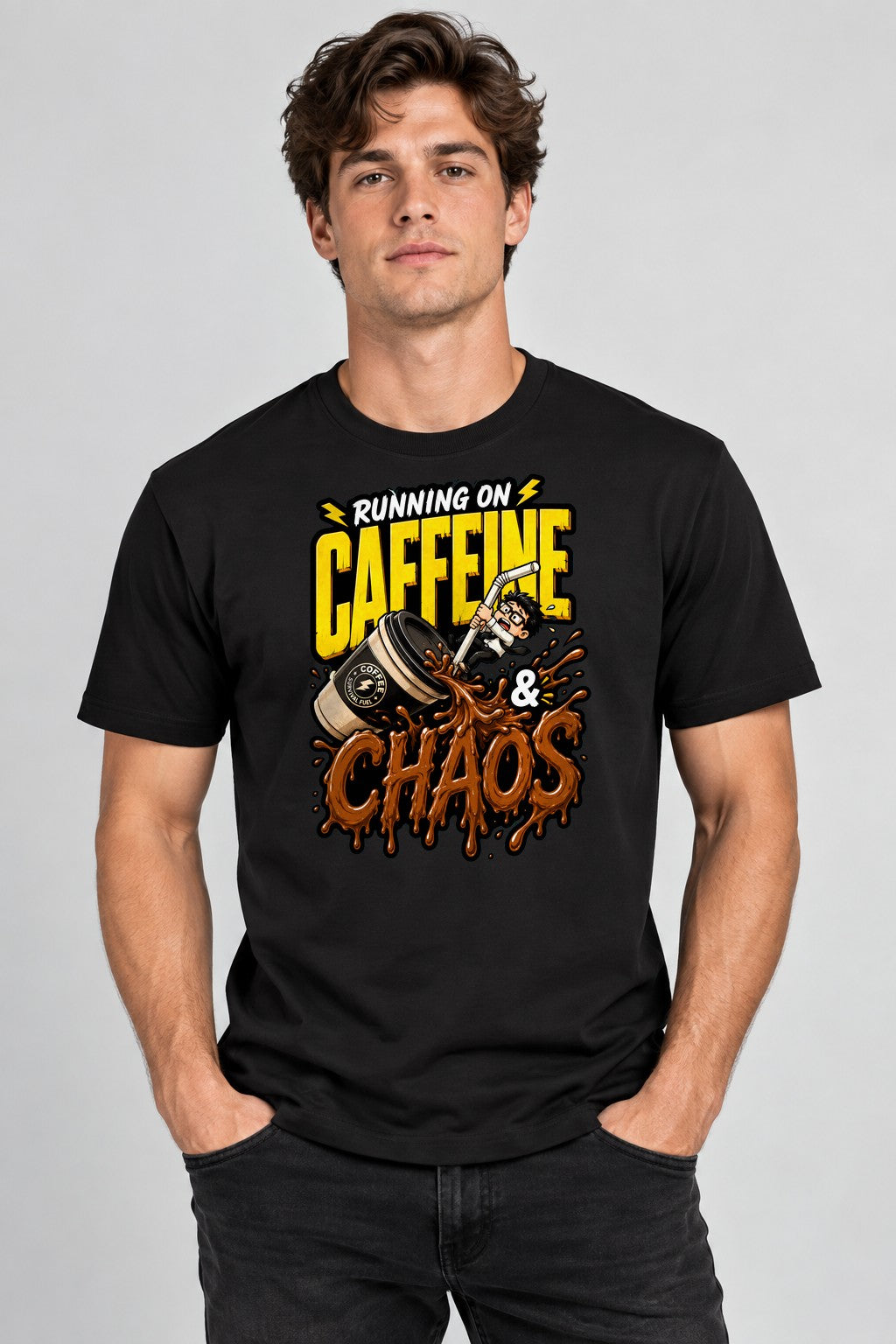 Running On Caffeine And Chaos - Black