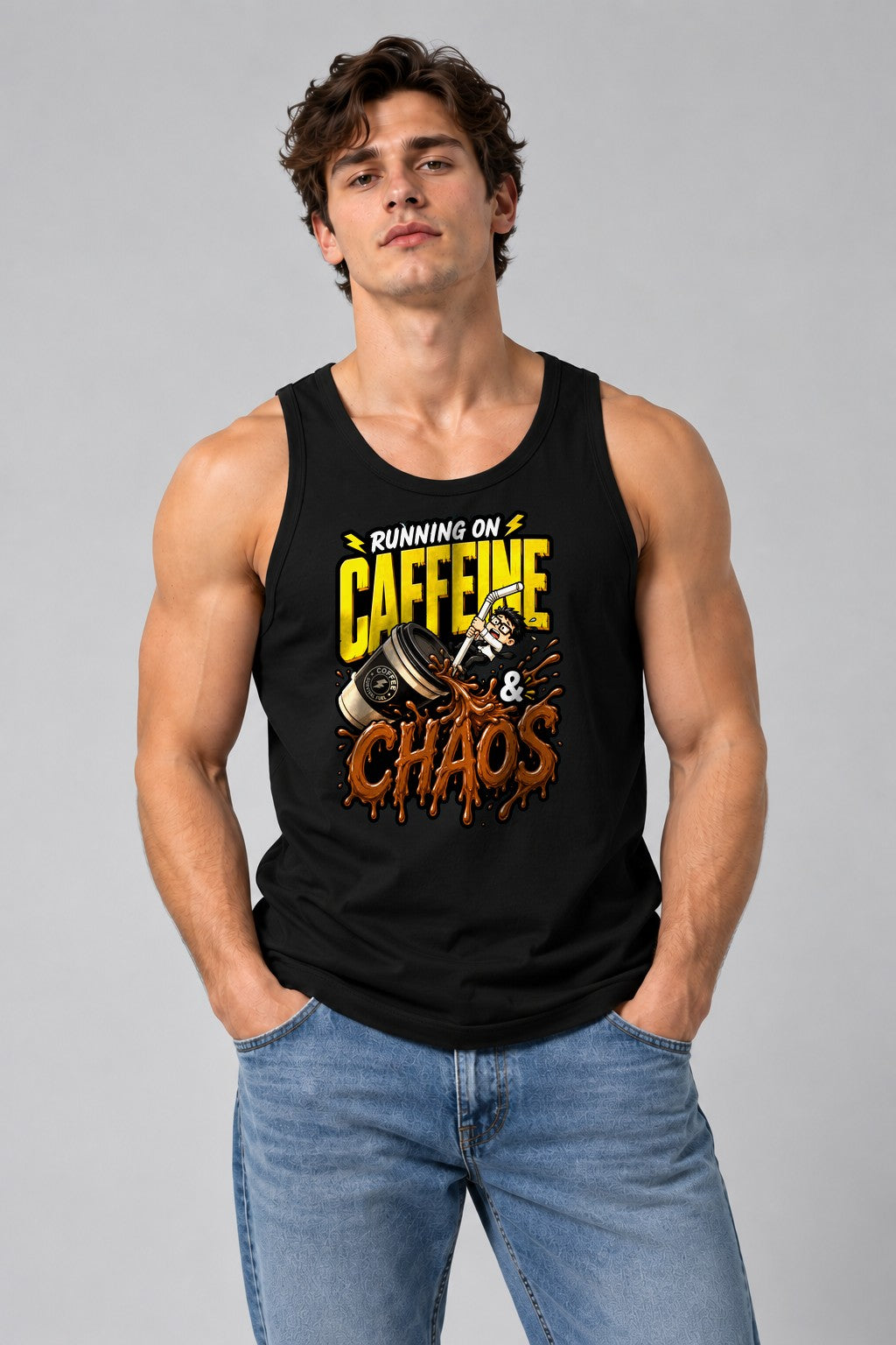 Running On Caffeine And Chaos - Black