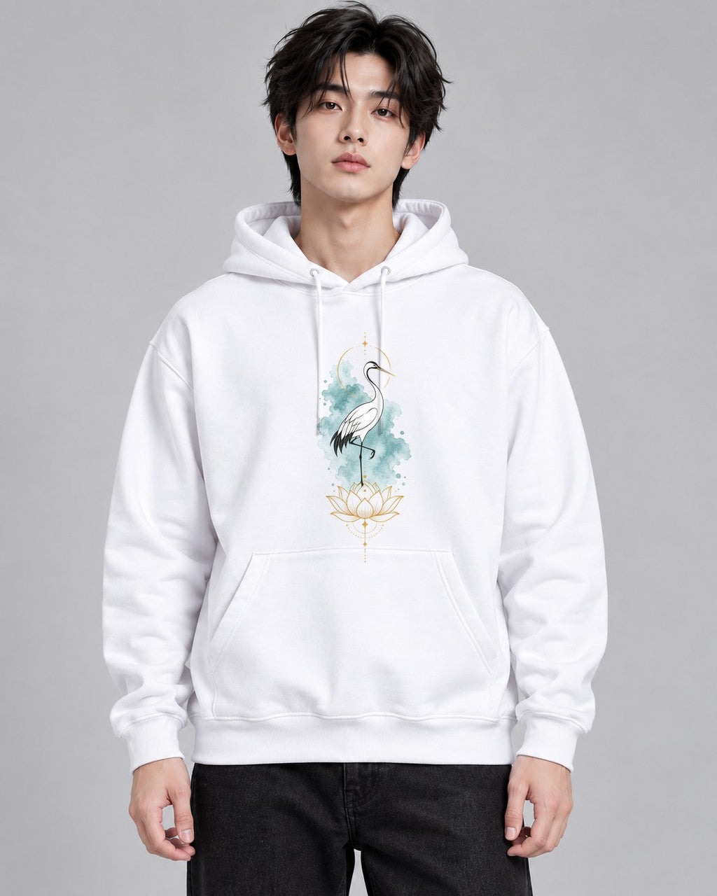 Sacred Heron Lotus - White