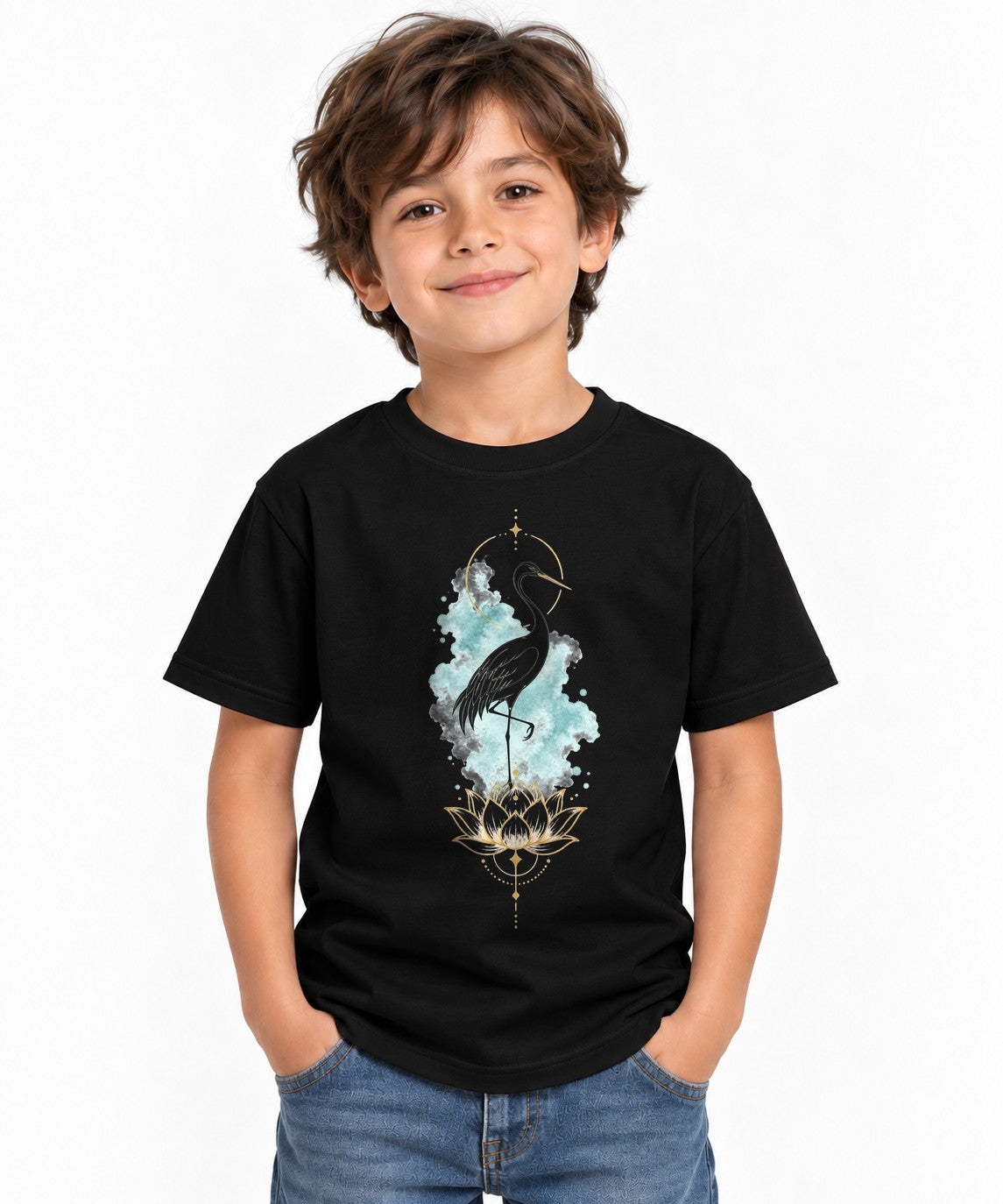 Sacred Heron Lotus - Black