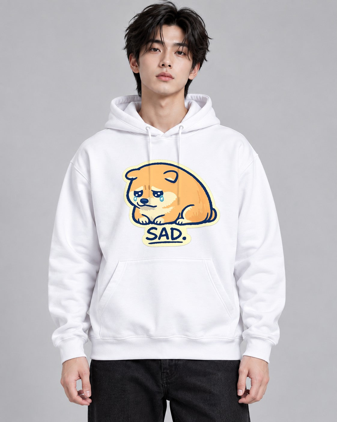 Sad Shiba - White