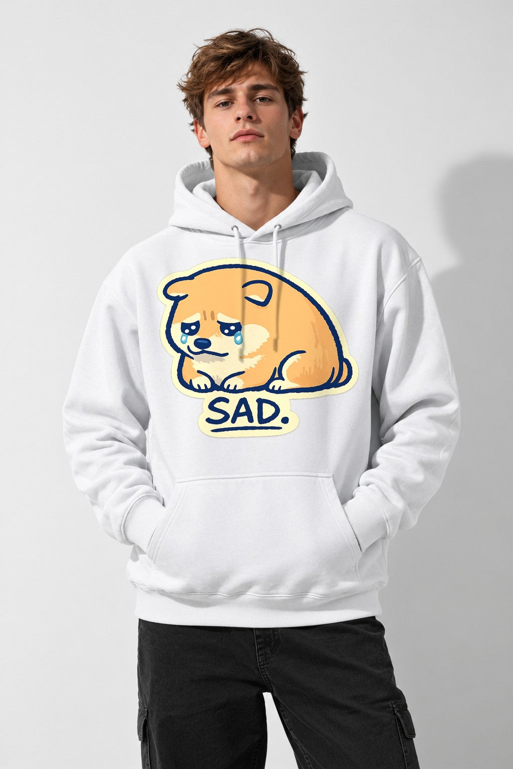 Sad Shiba - White