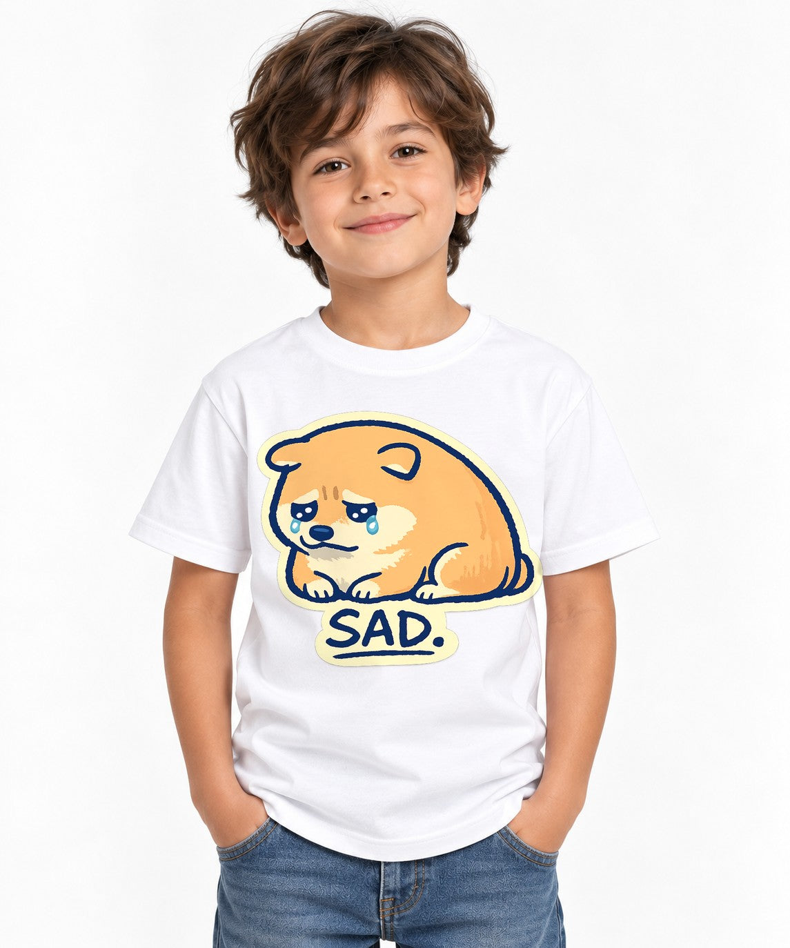 Sad Shiba - White
