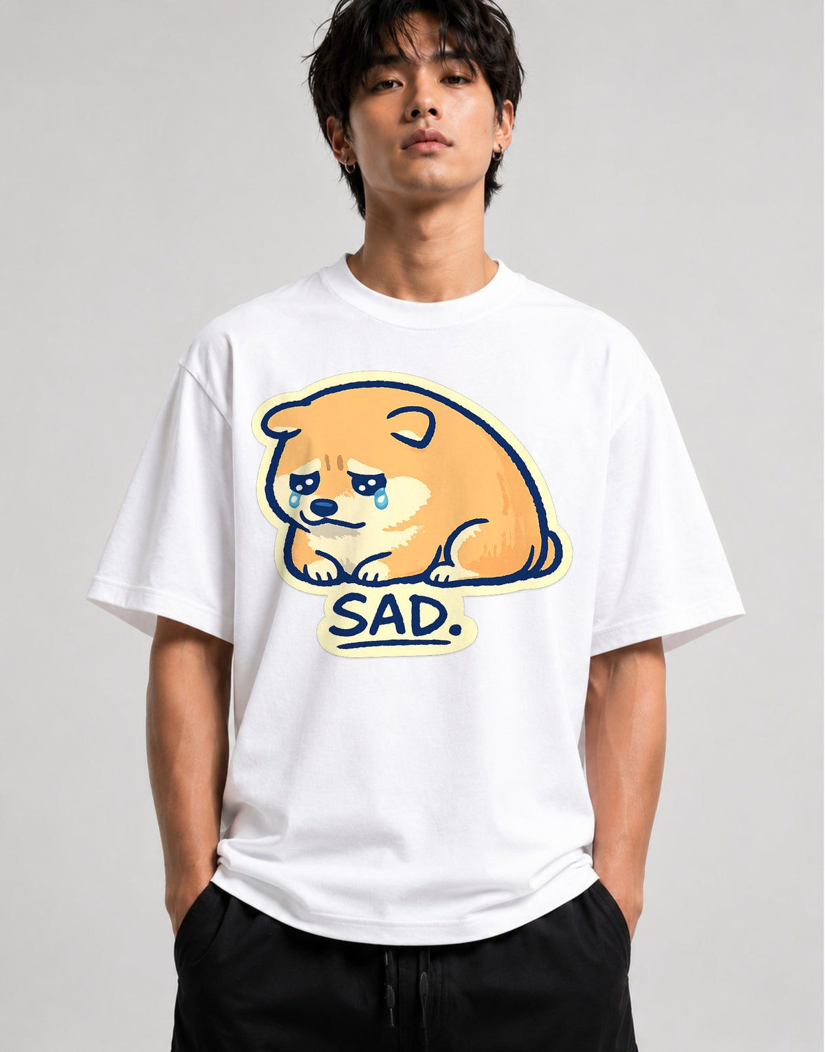 Sad Shiba - White