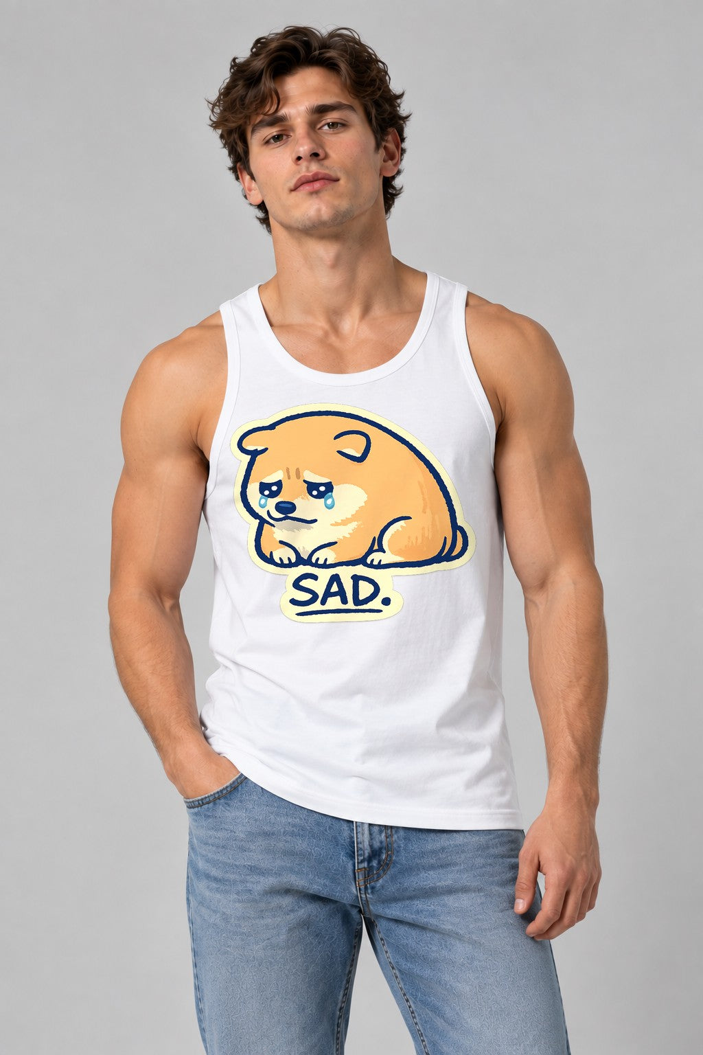 Sad Shiba - White