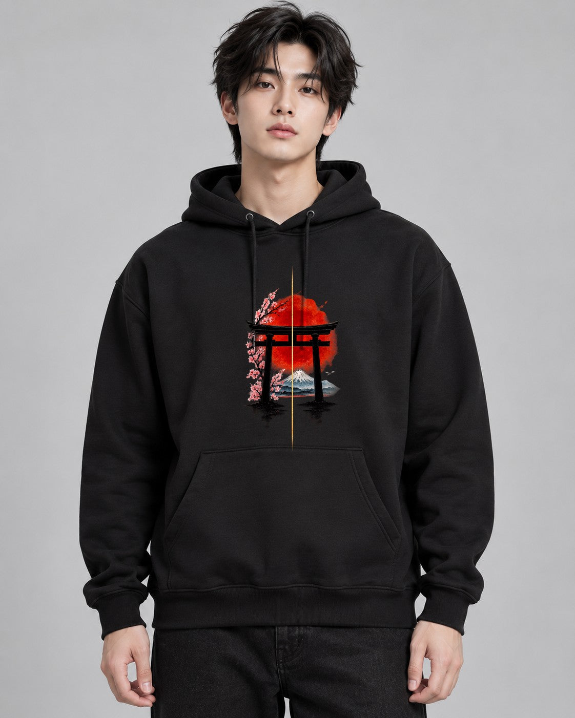 Sakura Torii Sunset - Black