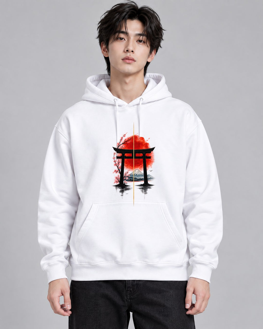 Sakura Torii Sunset - White