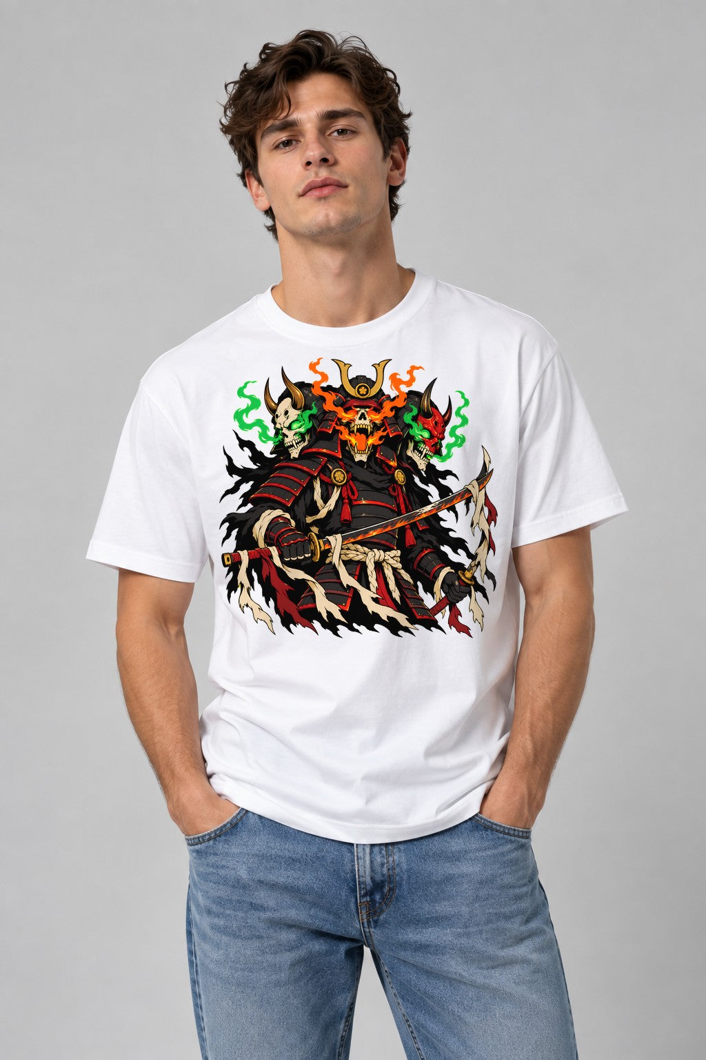 Samurai Skull Warrior - White