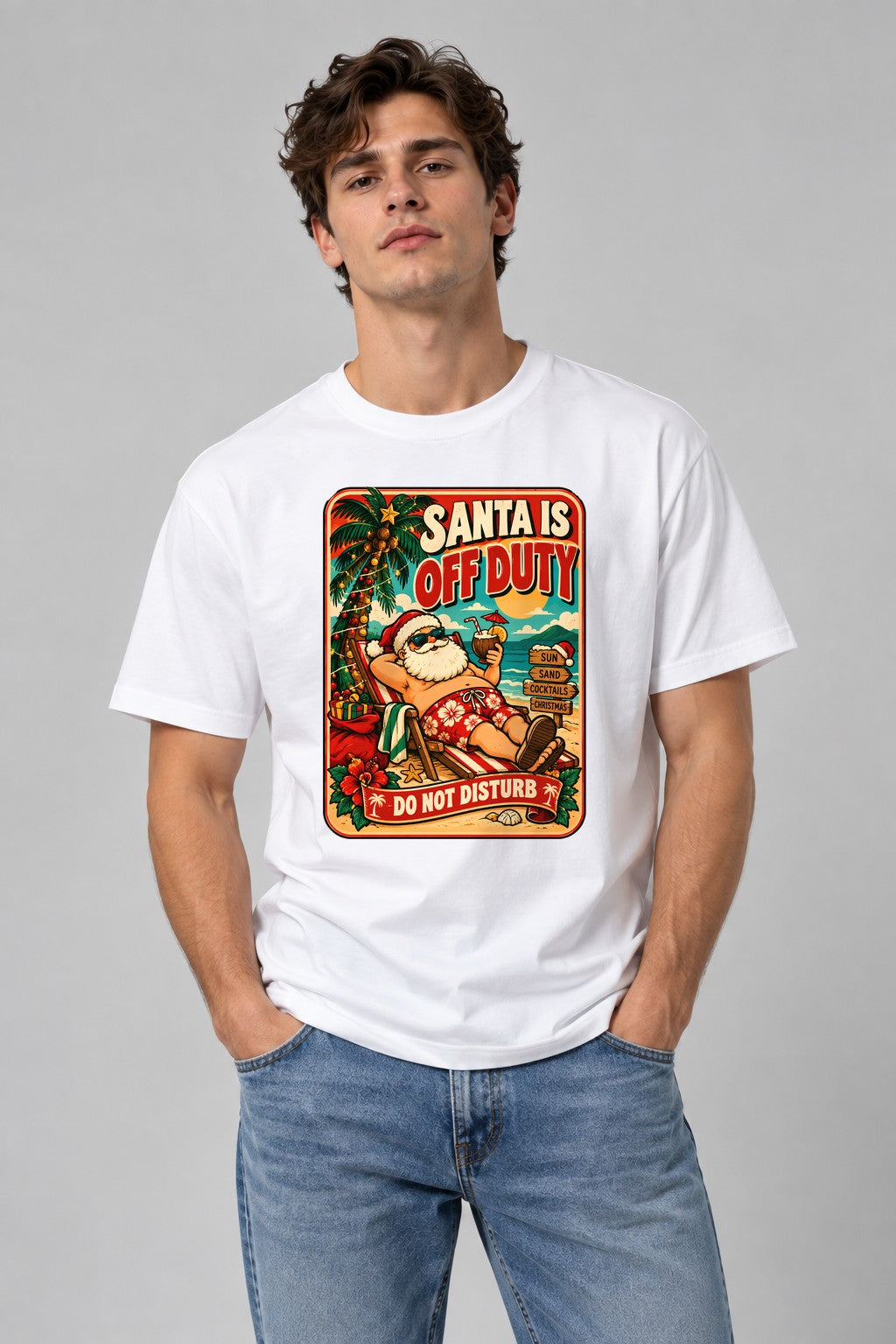 Santa Is Off Duty - White