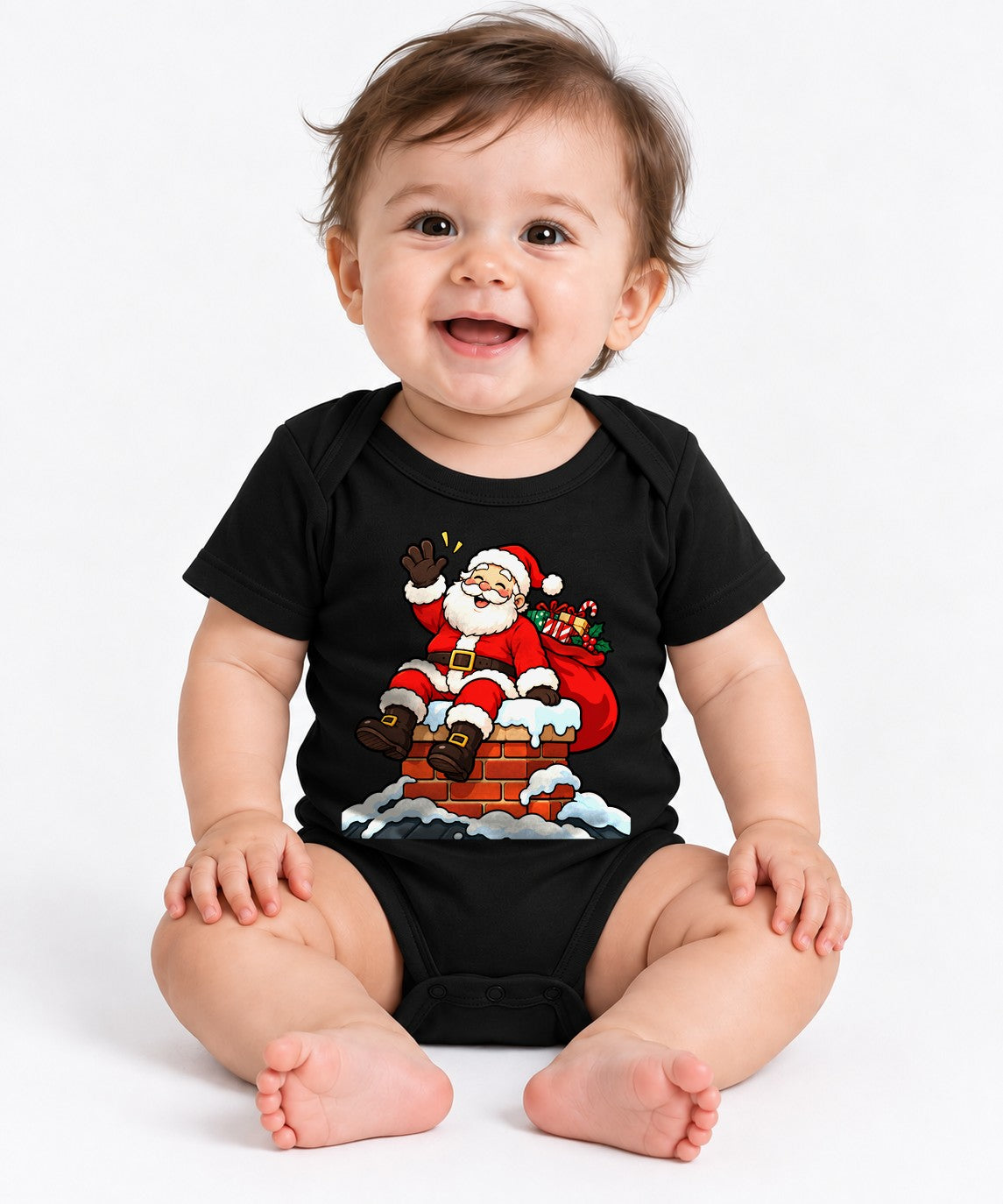 Santa on Chimney - Black