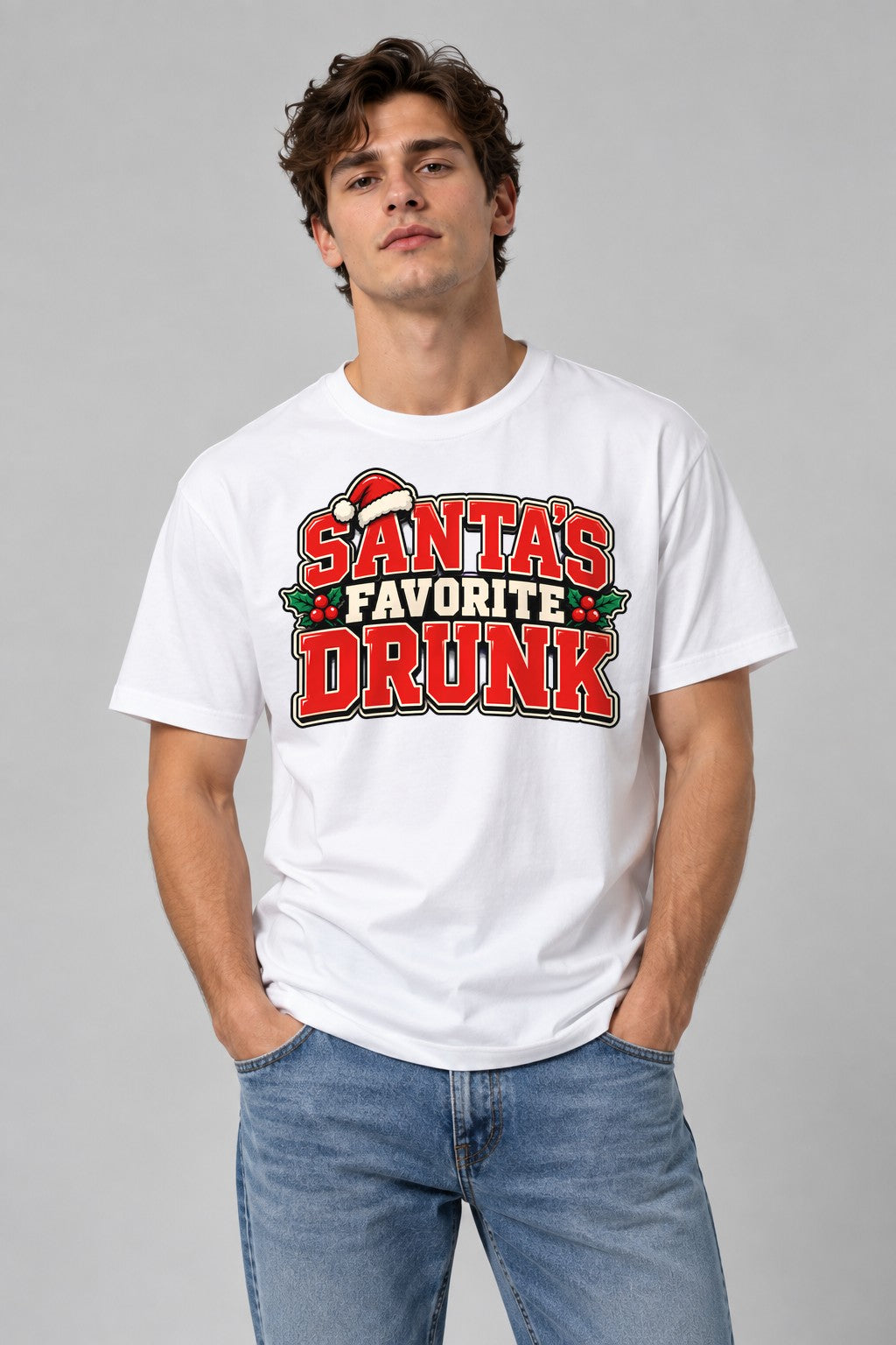 Santa's Favorite Drunk - White