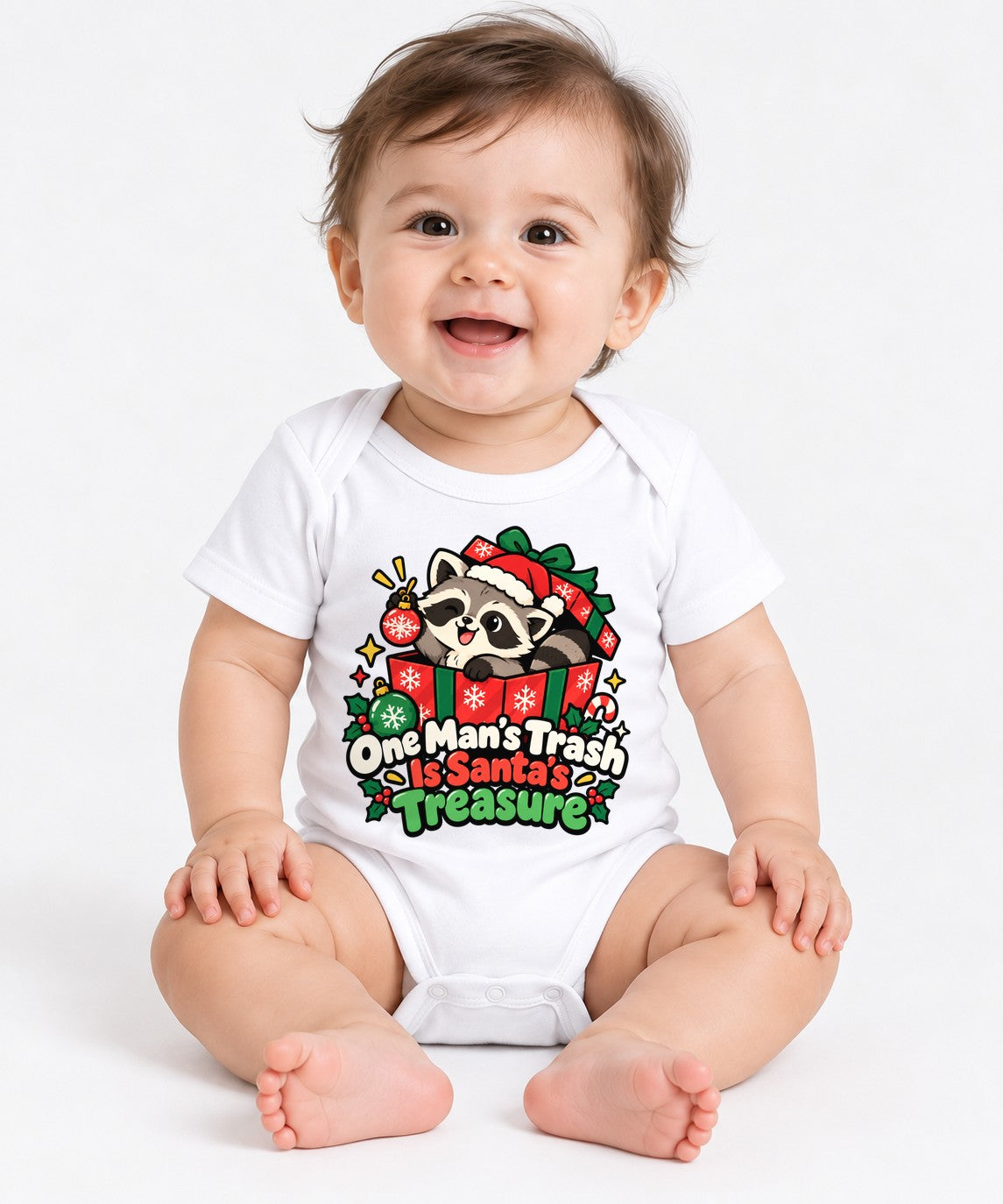 Santa's Treasure Raccoon - White