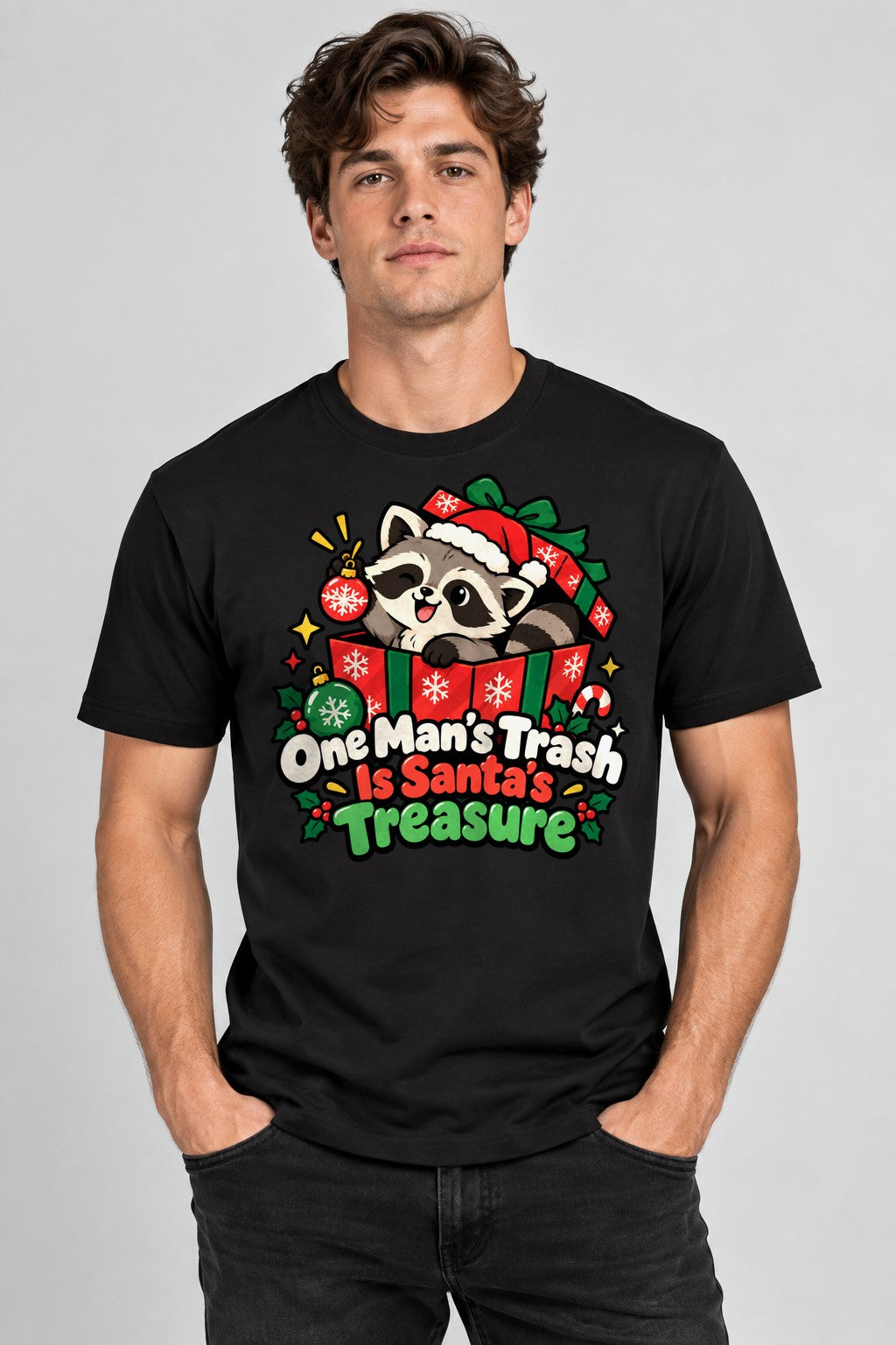 Santa's Treasure Raccoon - Black