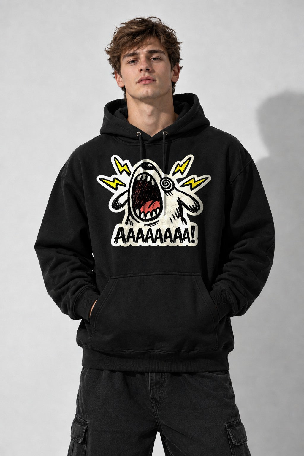 Screaming Lightning Bolt - Black
