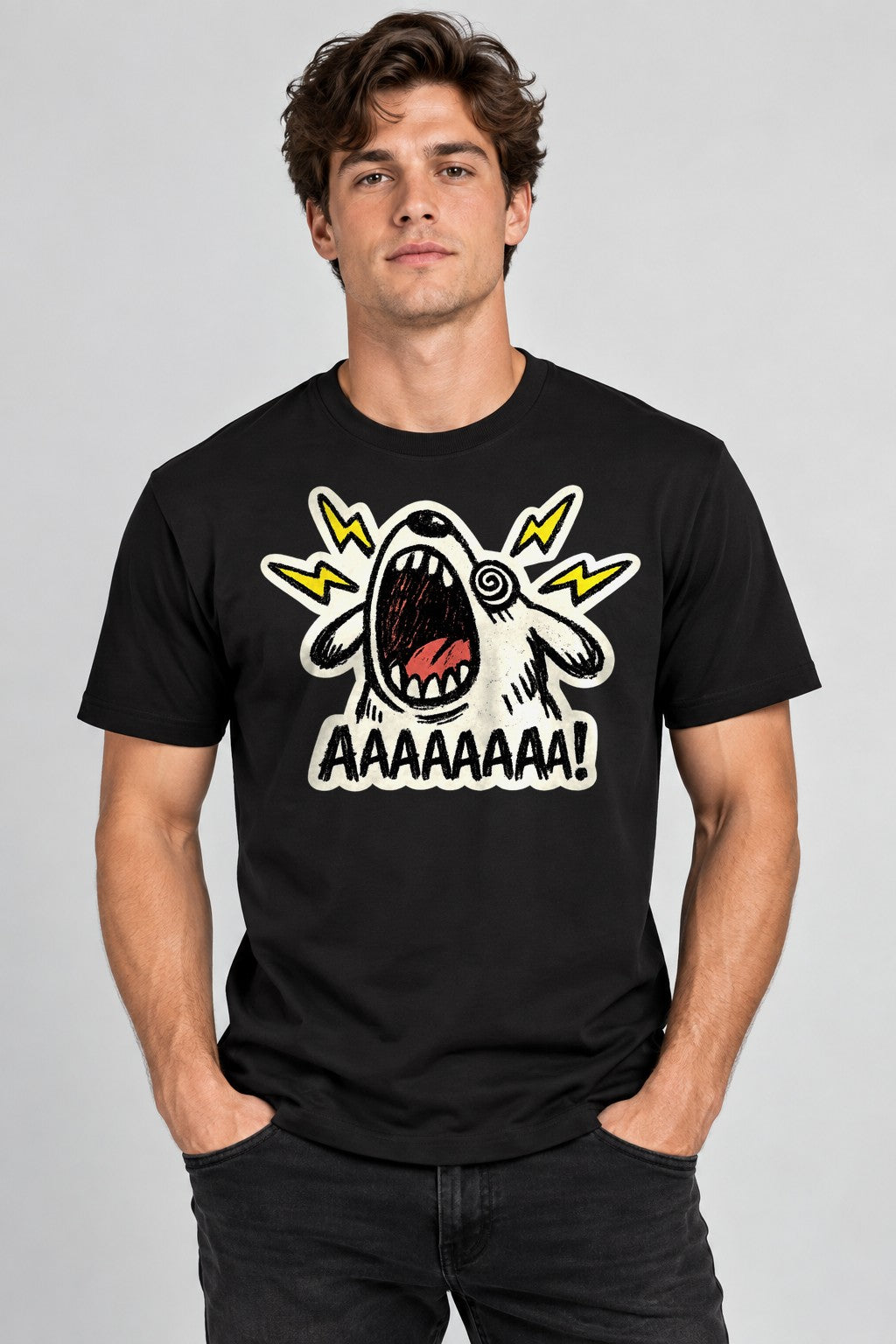 Screaming Lightning Bolt - Black