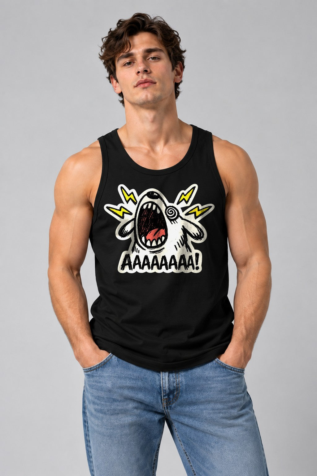 Screaming Lightning Bolt - Black