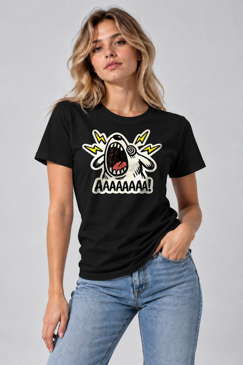 Screaming Lightning Bolt - Black