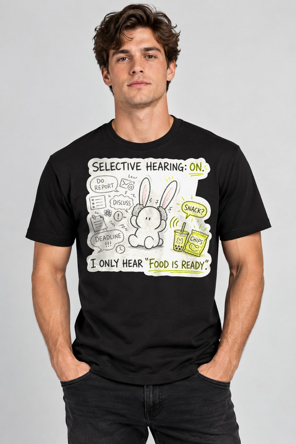 Selective Hearing Bunny - Black