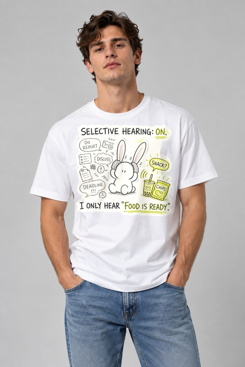 Selective Hearing Bunny - White
