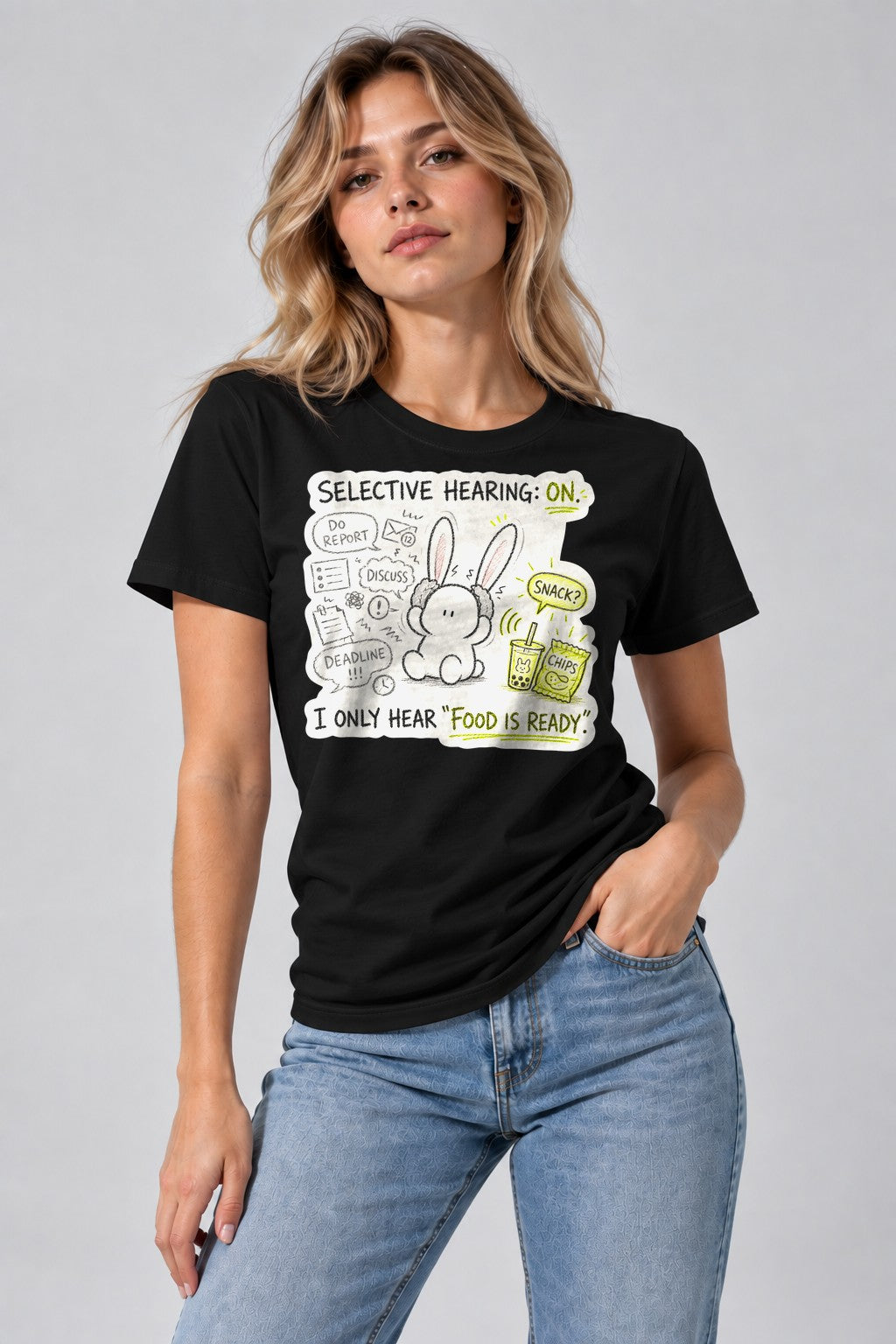 Selective Hearing Bunny - Black
