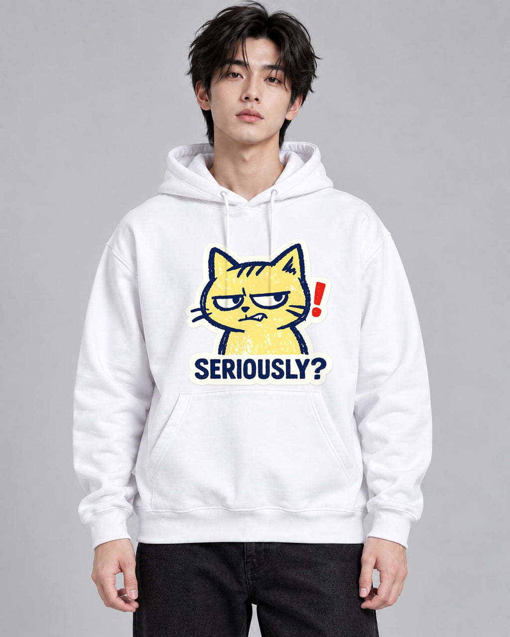 Seriously Grumpy Cat - White