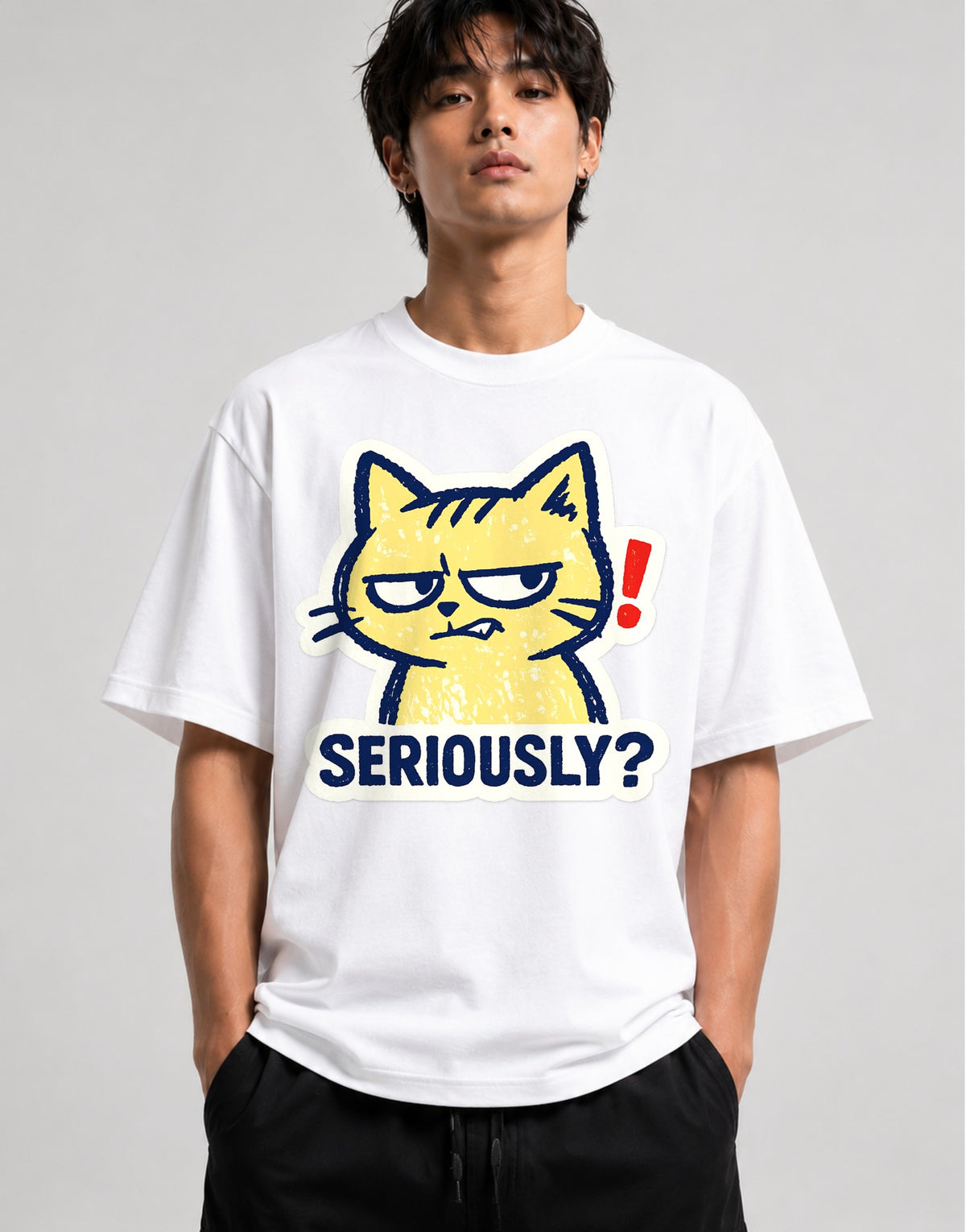Seriously Grumpy Cat - White