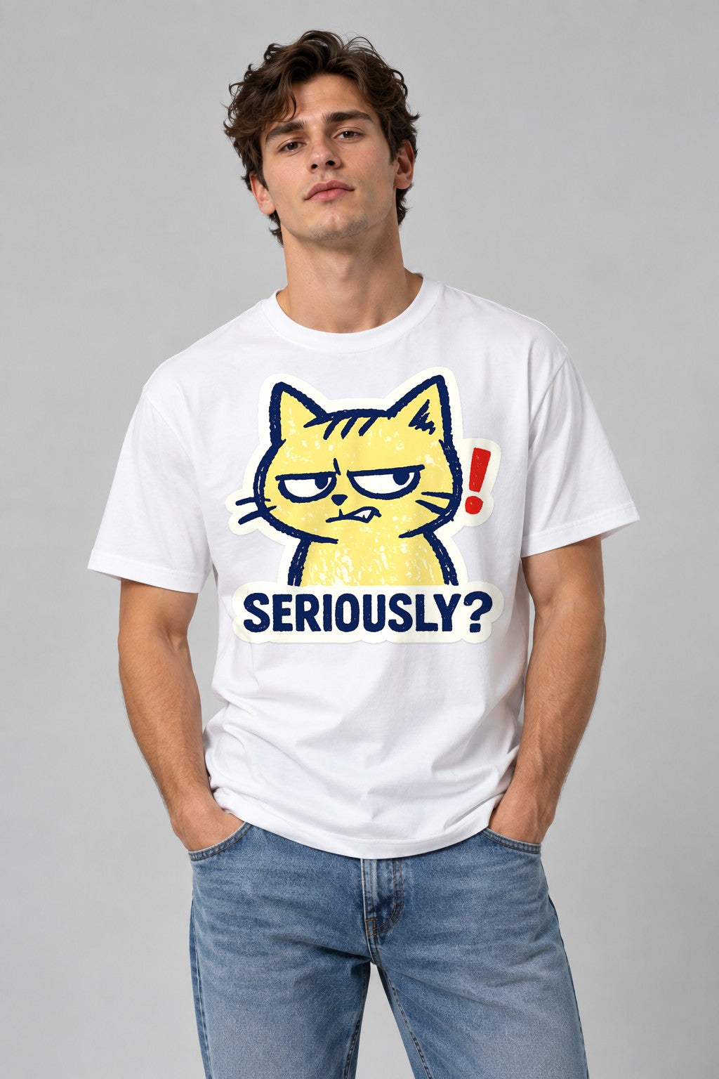 Seriously Grumpy Cat - White