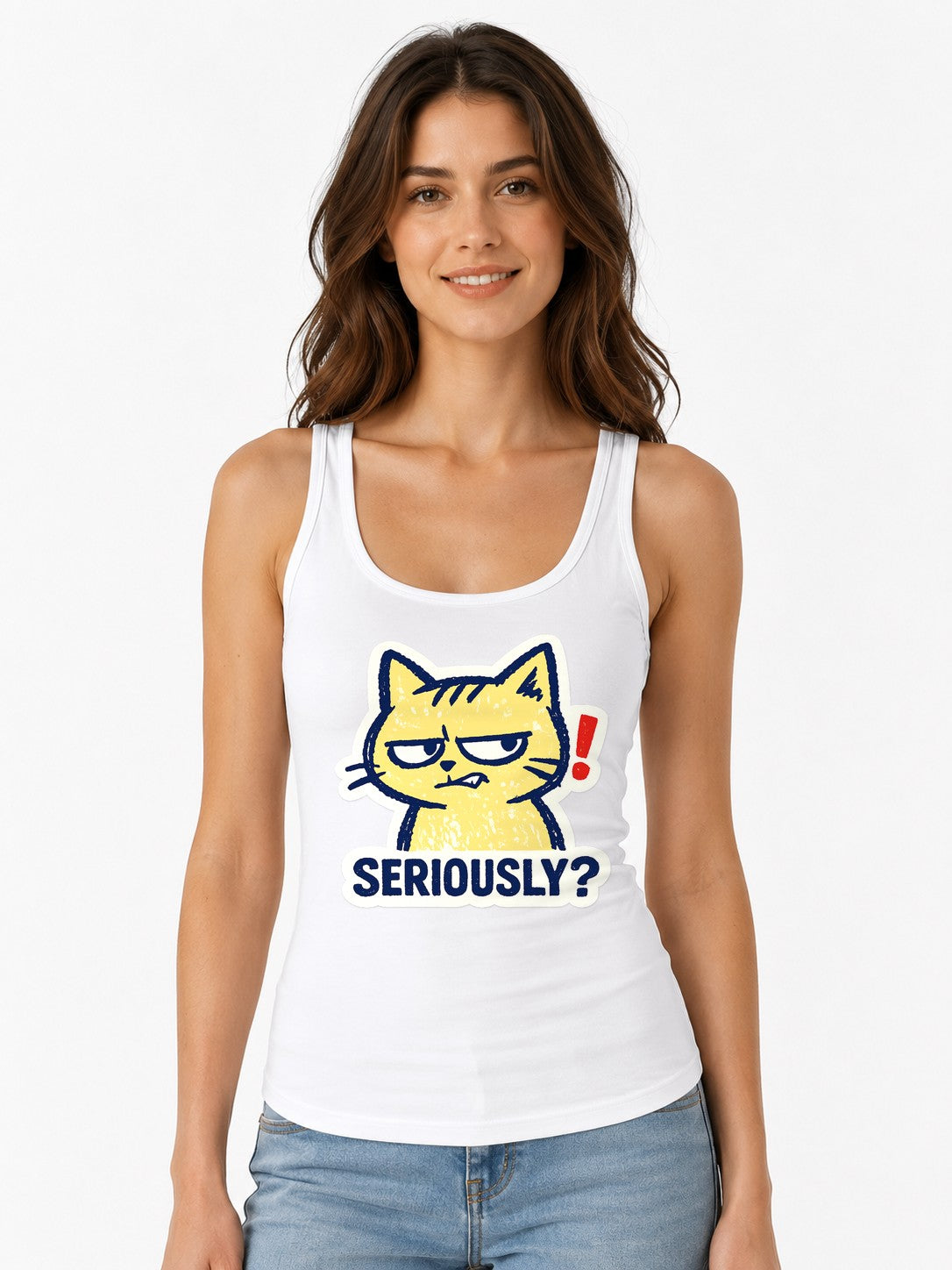Seriously Grumpy Cat - White