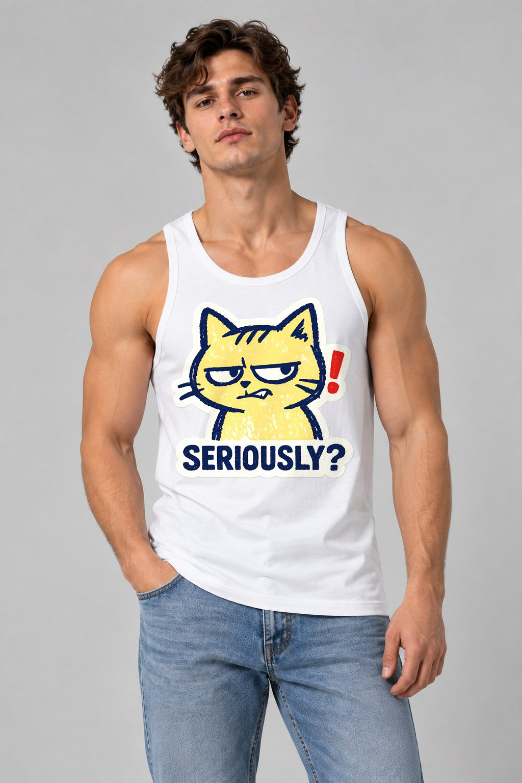Seriously Grumpy Cat - White