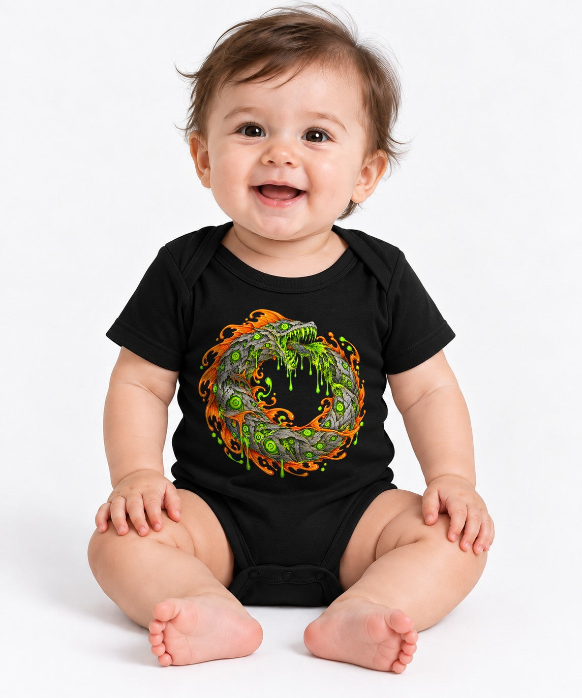 Serpent Ouroboros Flame - Black