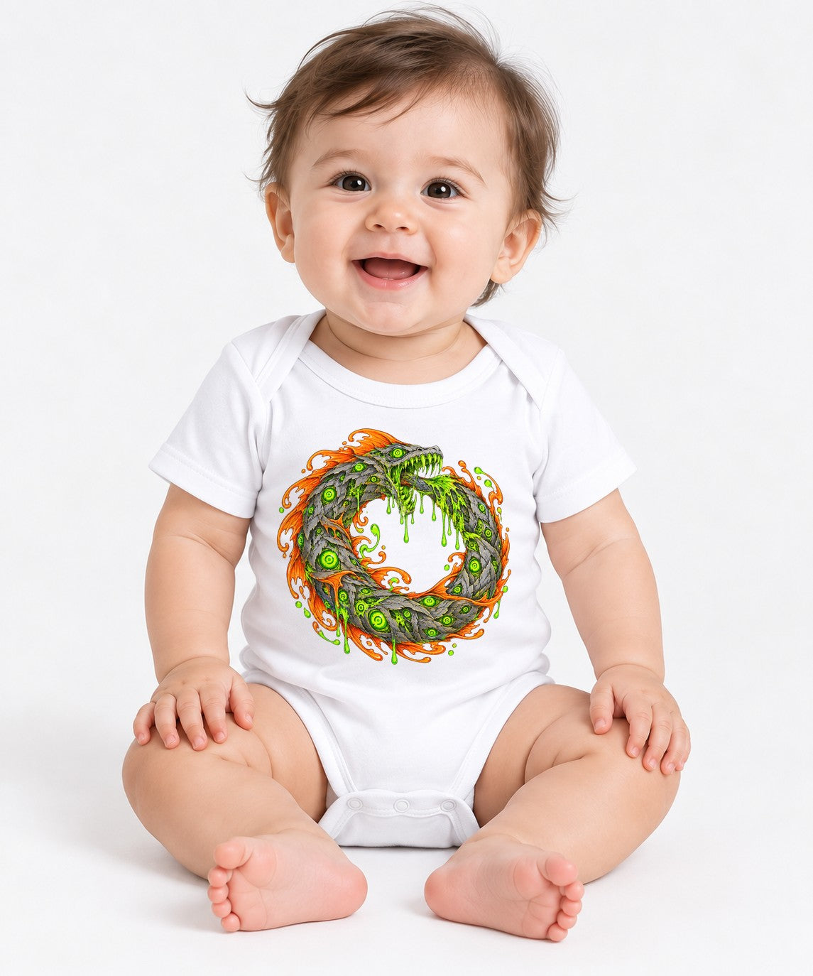 Serpent Ouroboros Flame - White