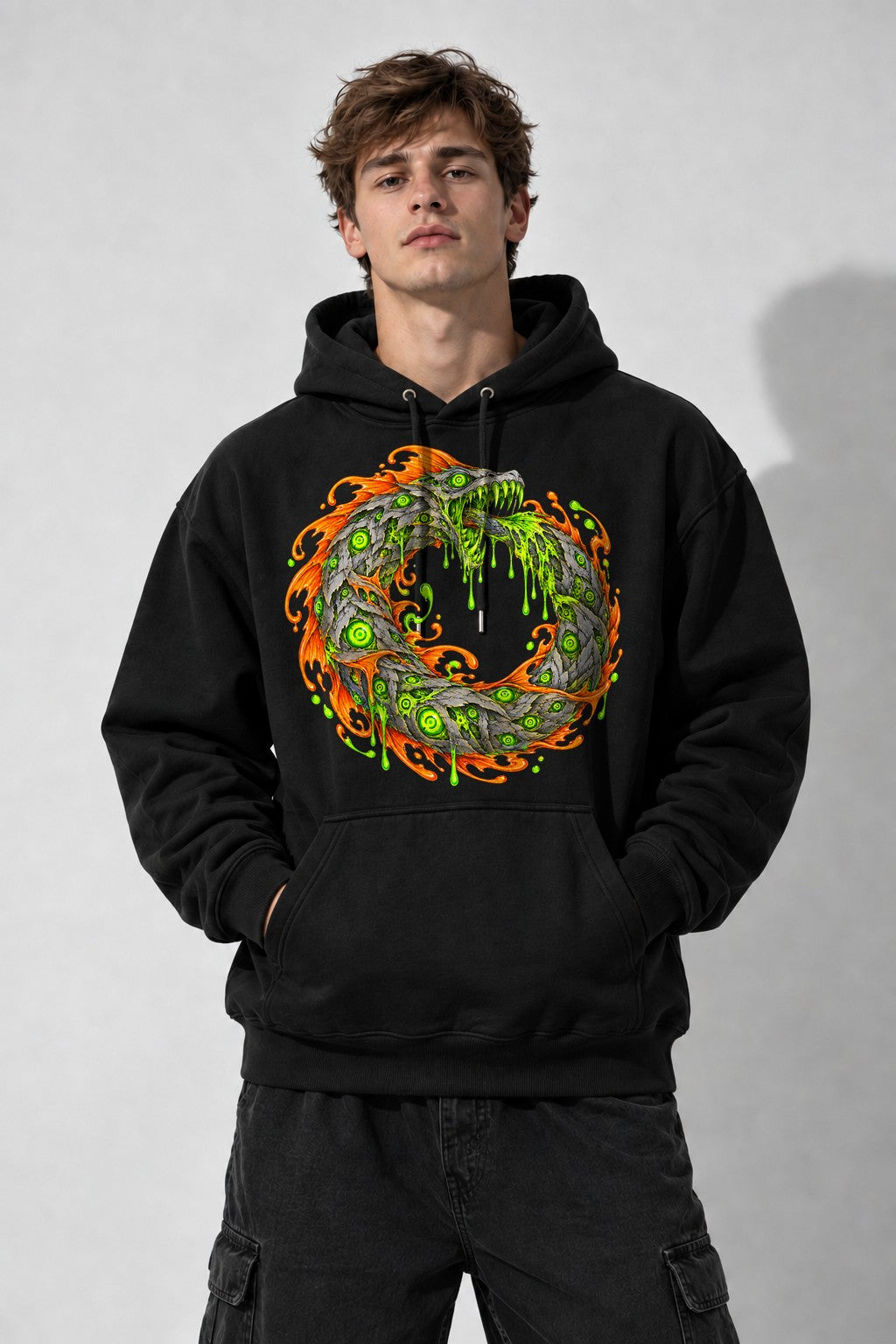 Serpent Ouroboros Flame - Black