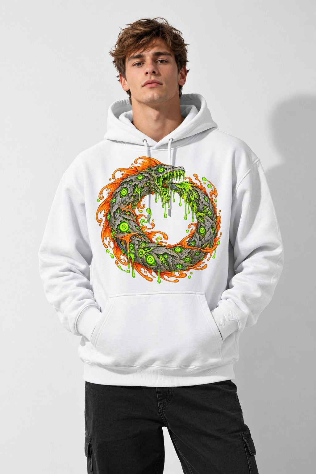 Serpent Ouroboros Flame - White