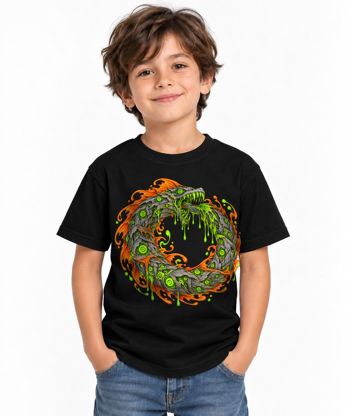 Serpent Ouroboros Flame - Black