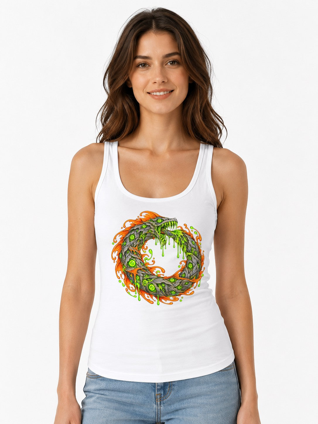 Serpent Ouroboros Flame - White