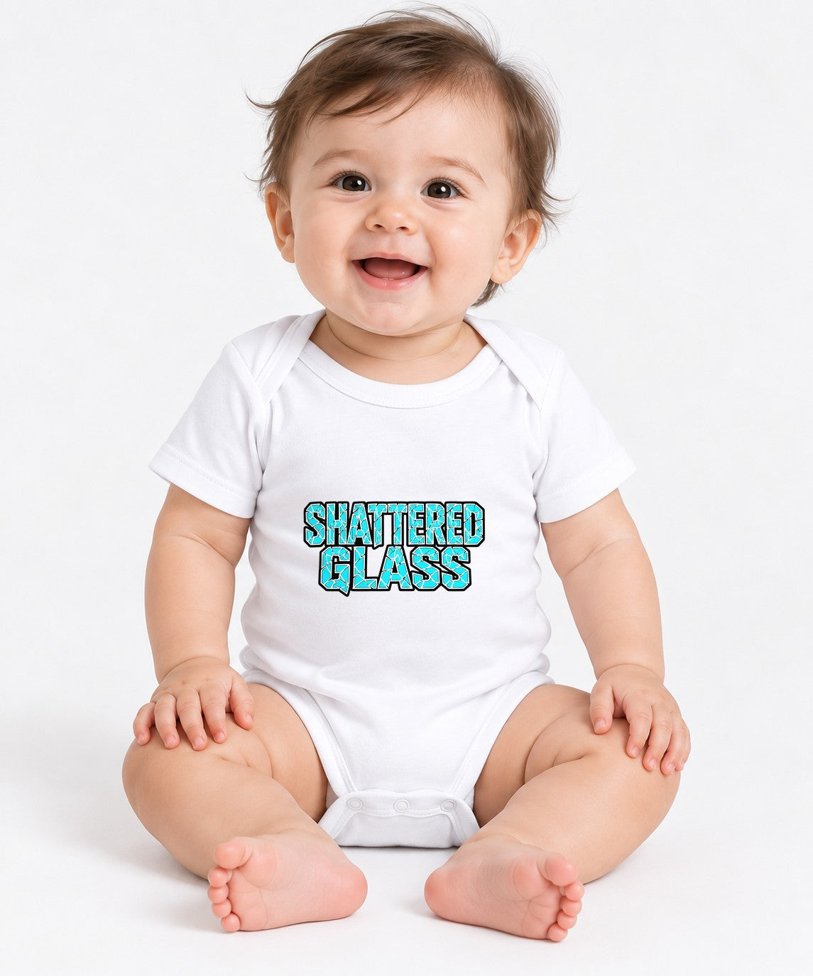 Shattered Glass Typography Graphic Tee - Bold Urban Streetwear - White