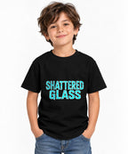 Shattered Glass Typography Graphic Tee - Bold Urban Streetwear - Black