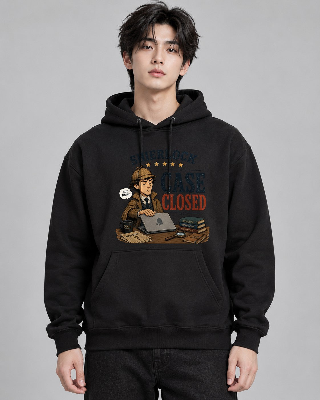 Sherlock Case Closed Not Today Detec - Black